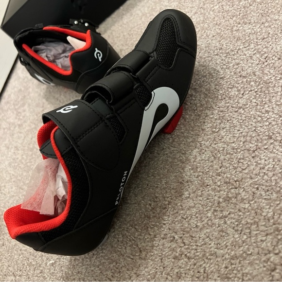 Peloton Cycling Shoes Unisex Sz 41 Cleats Black Red - Picture 4 of 11